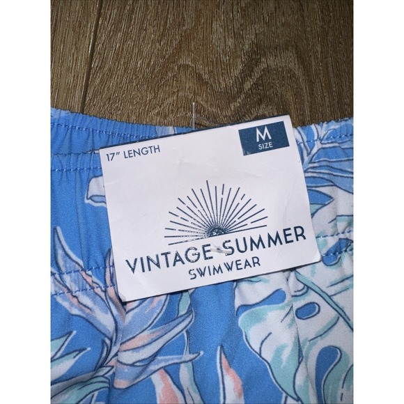 Vintage Summer Men's‎ Hawaiian Turtle Swim Shorts Mesh Brief Blue Medium - Picture 5 of 15